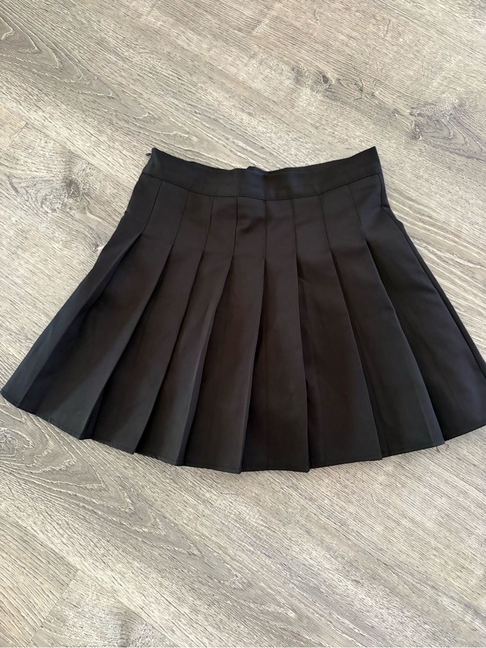Cider Black Pleated Skater Mini Skirt